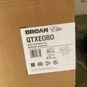 BROAN Elite QTXE080 Quiet Ventilation Fan NEW NEVER USED